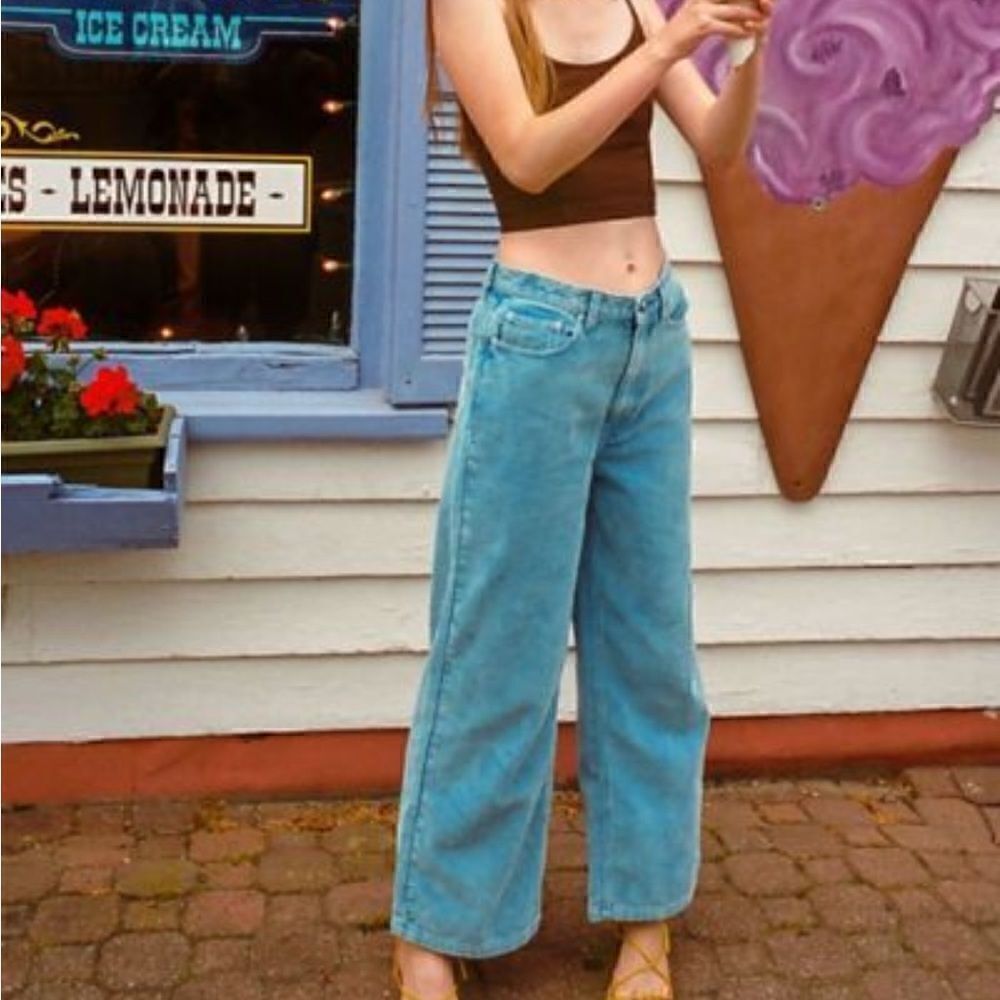 Urban Outfitters BDG high & wide corduroy pant in blue size 25 NWT